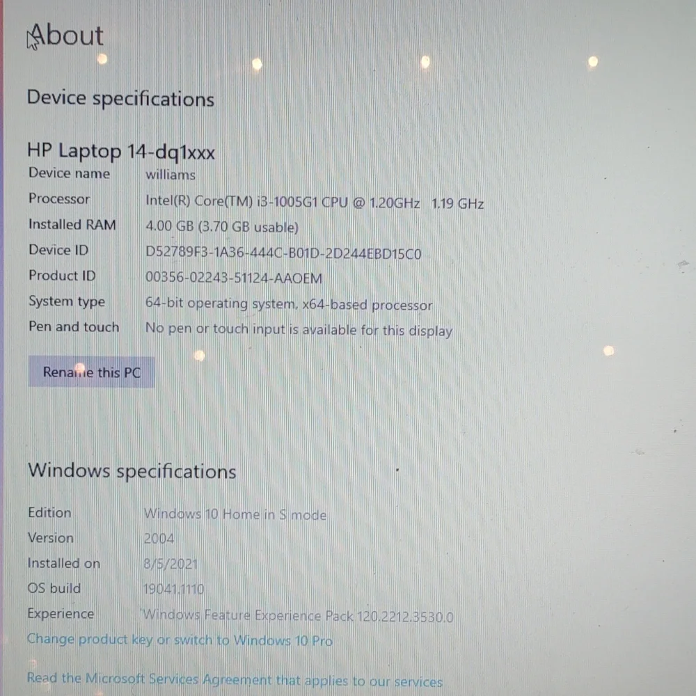 Hp laptop it's black